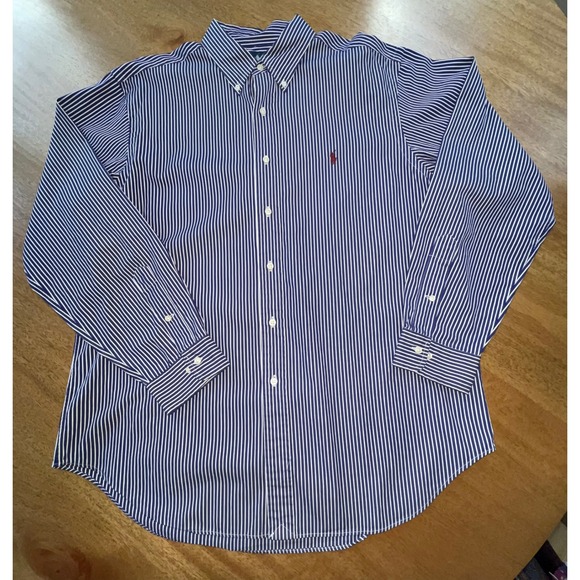 Polo Ralph Lauren Other - Ralph Lauren Mens Classic Fit Striped Button Down Shirt Navy Blue White 17 34/35